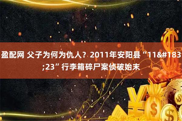 盈配网 父子为何为仇人？2011年安阳县“11·23”行李箱碎尸案侦破始末